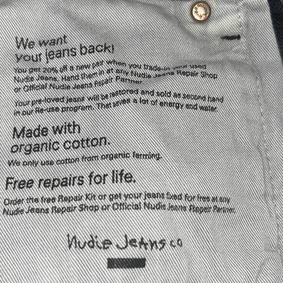 NUDIE JEANS CO. CLEAN EILEEN JEANS IN SHIMMERING BLACK WASH  WIDE LEG - W27 L 28 - Picture 12 of 16